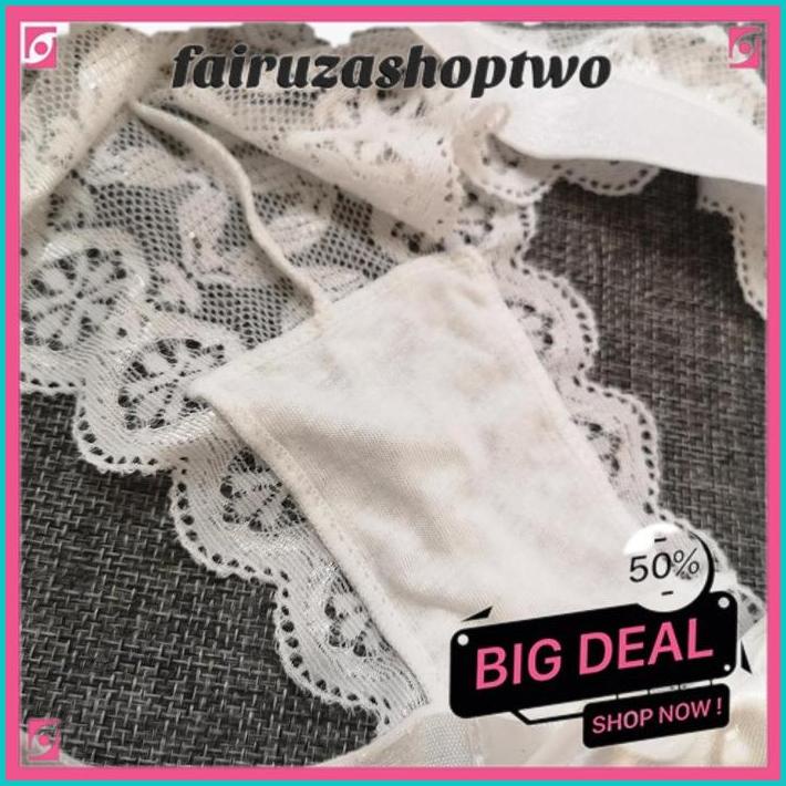 CD CELANA DALAM WANITA G STRING OPEN LINGERIE SEAMLESS MOTIF BUNGA POLOS RENDA UNDIES POLYSTER BEST 