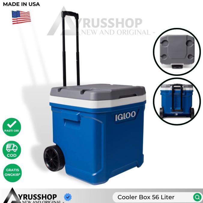 Produk Terbaik] Cooler box roller 56L igloo made in usa dilengkapi roda dan handle