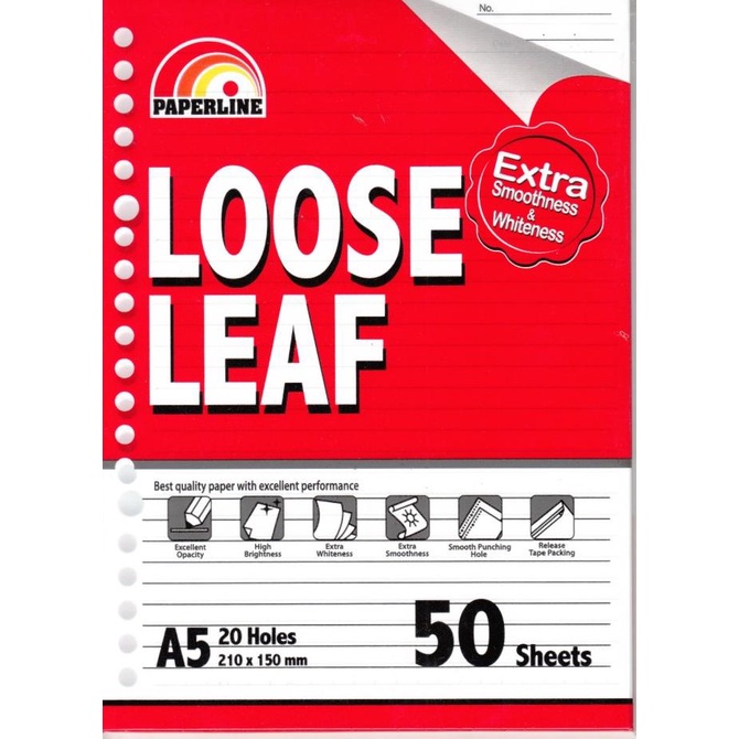 

Kertas Loose Leaf / File A5 50 Paperline / Big Boss