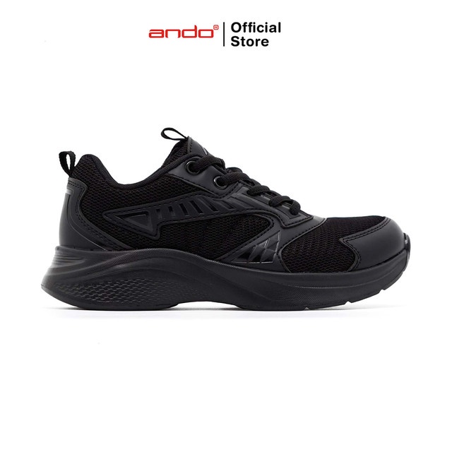 Ando Official Sepatu Sneakers Tribere Remaja - Hitam/Hitam