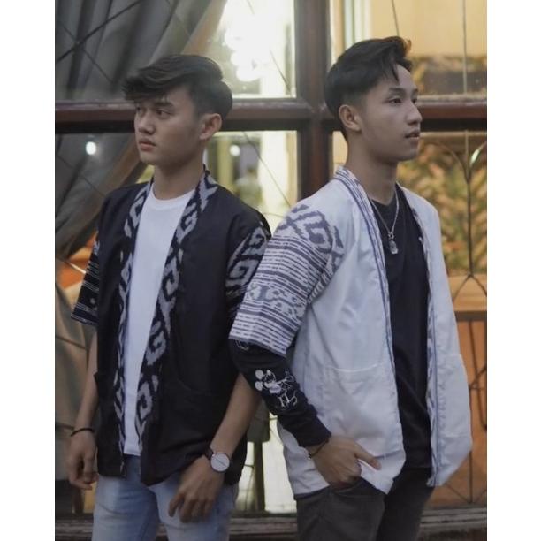 New Kimono Songket / Tenun Outer Unisex Troso Keishan.Id Pekalongan Outwear Outfit Kondangan Cardiga