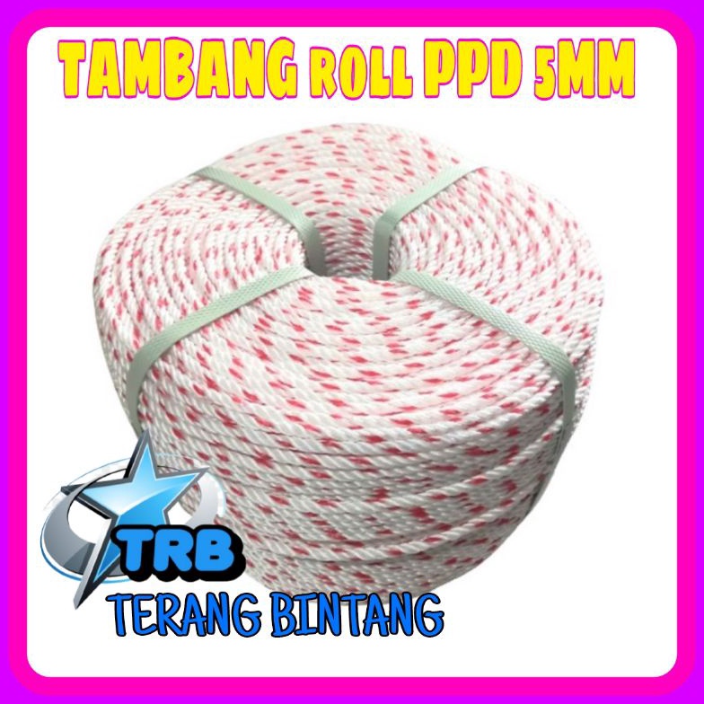 

Model Keren.. TAMBANG PPD 5MM PANJANG 50METER/TALI TAMBANG TRUK/TALI PLASTIK/TAMBANG PENGIKAT BARANG JLJ