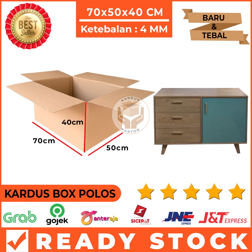 

Terlaris Kardus Polos / Karton Box Packing 70 X 50 X 40 Cm Single Wall, Jumbo 6V6