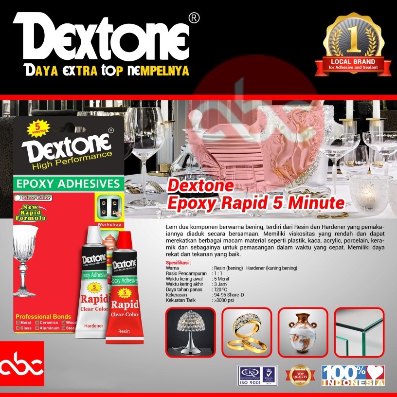 

Big Sale.. Dextone Epoxy Adhesives Clear Color Rapid 5 mins 30 grm 0ZD