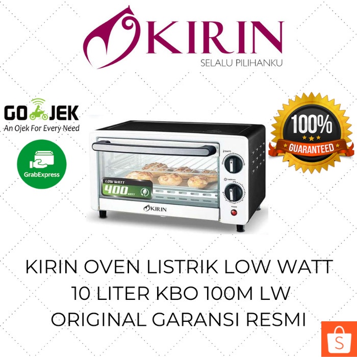 Kirin Oven Listrik Low Watt 10 Liter KBO 100 LW Stainless Kecil Mini