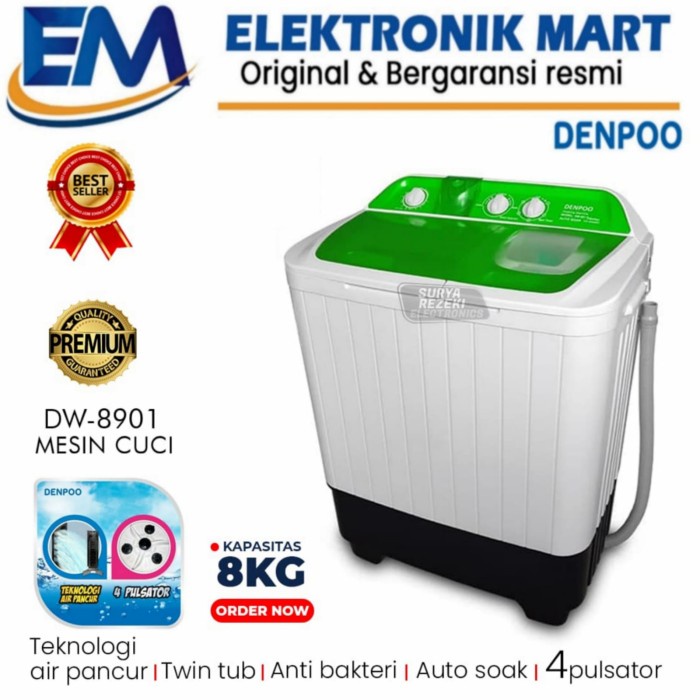 Denpoo Mesin Cuci 2 Tabung DW8901