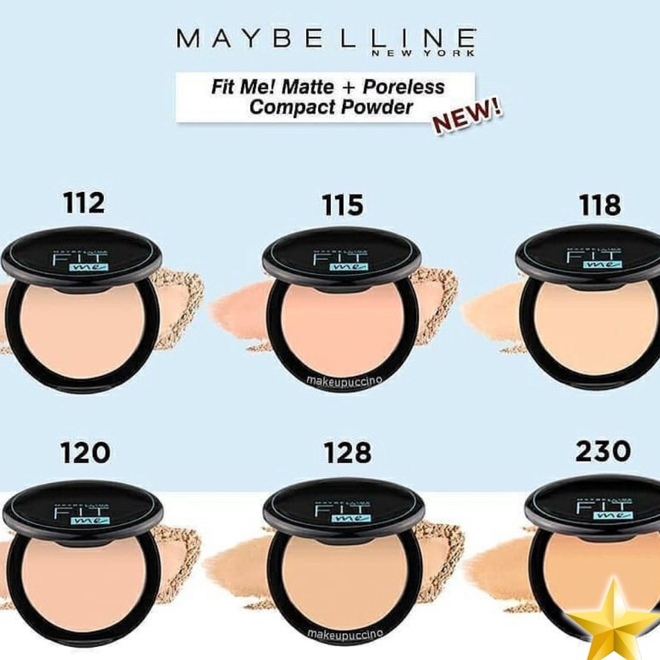 ❇Terlaku.➙ GZEZK ORIGINAL Maybelline Fit Me Matte + Poreless Compact Powder Bedak L76 ✤Paling Popula