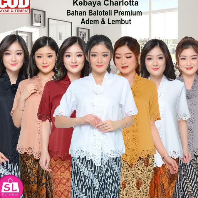 Atasan Kebaya Encim Modern Terbaru Warna Coklat|Maroon|Putih|Hitam