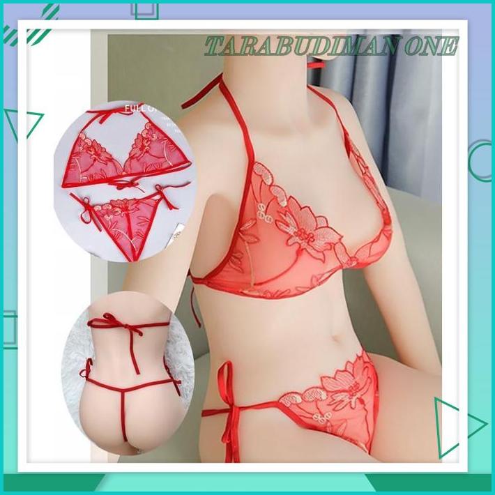 MINI TALI BIKINI BRA DAN THONG LINGERIE WANITA HALTER SEGITIGA BIKINI SET TALI SAMPING 3B11 BEST SEL