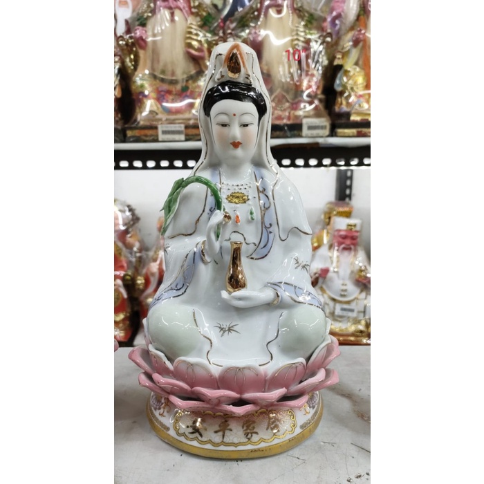 HOT SALE PATUNG DEWI KWAM IM / KWAN IN / GUAN YIN - 10 INCH KERAMIK TERMURAH