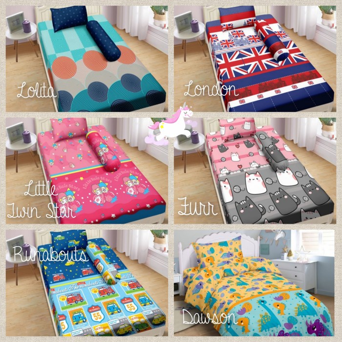 FLASH SALE!!! SPREI LADY ROSE SINGLE 120X200 KARAKTER KARTUN ANAK LAKI PEREMPUAN TERBARU