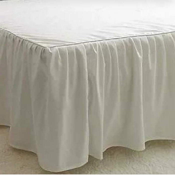 PROMO SPREI BAHAN KATUN JEPANG PUTIH RUMBAI POLOS UKURAN KING ATAU QUEEN TERLARIS