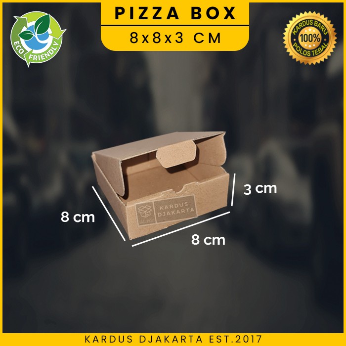 

Kardus / Kotak Box Pizza Die Cut Packing Polos 8x8x3 cm