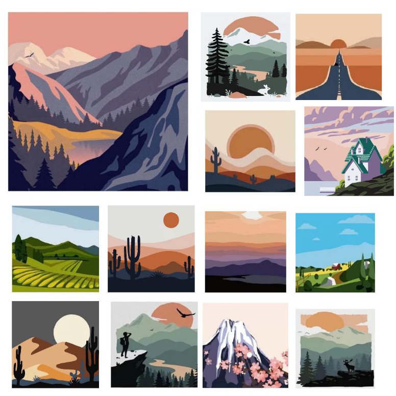 

paint by number mountain view gidt7