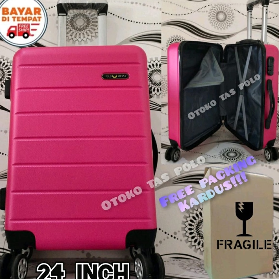 Chekout.. koper 24 inch - koper polo - model hardcase roda 4 putar