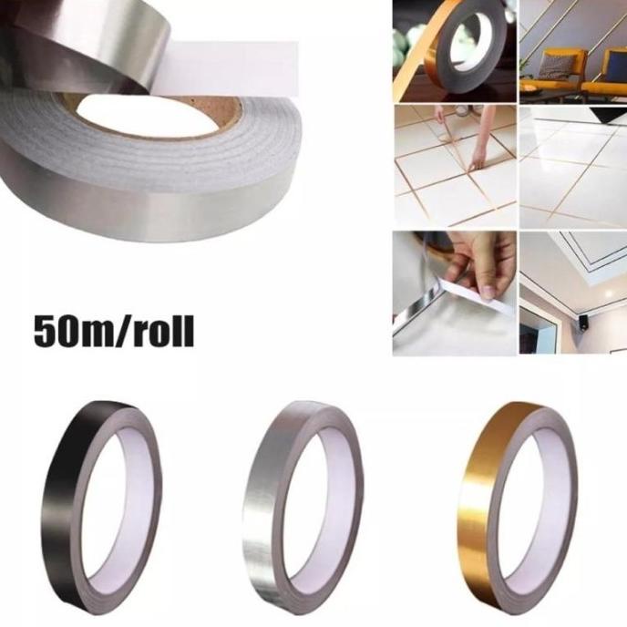 

8.8 50Meter Gulungan Sticker 1Cm-10Cm Pembatas Nat Keramik 50Meter Lebar