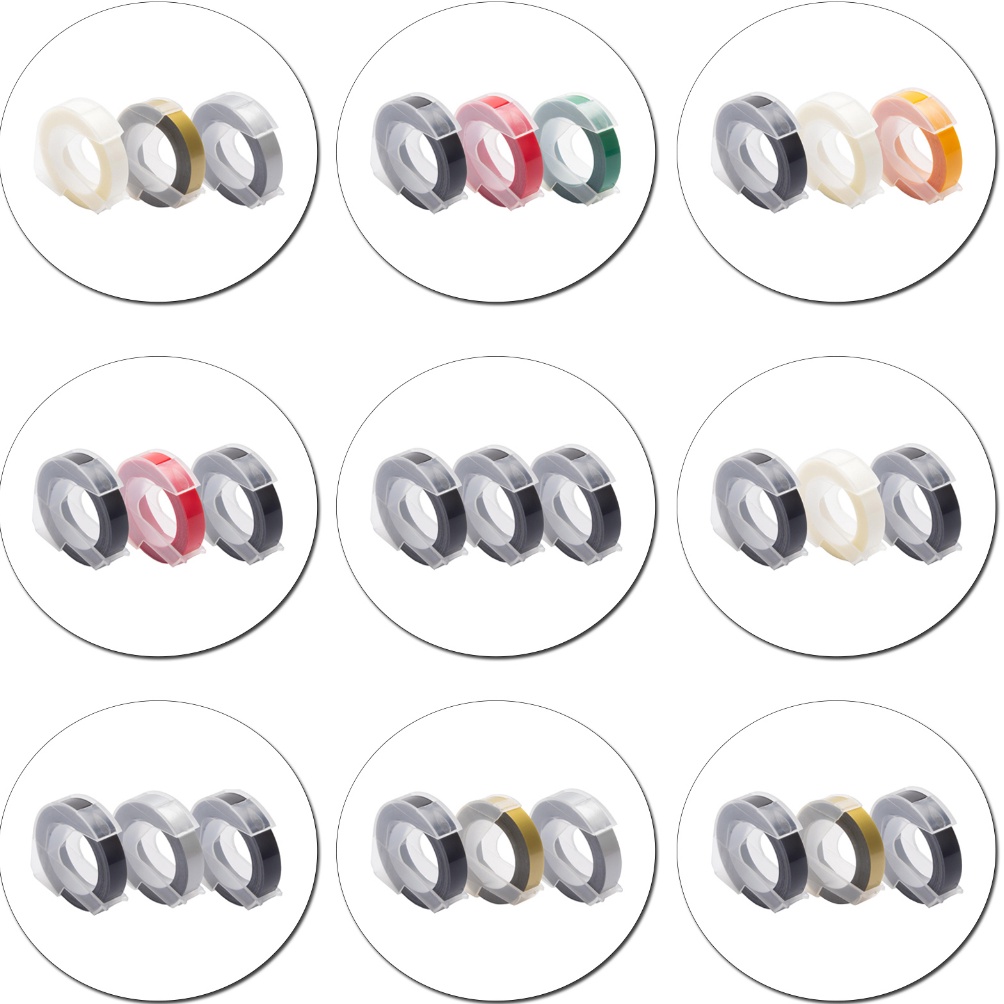 

Best terlaris 3Rolls Refill Tape label maker 3D embossing 9mm (untuk Dymo,Motex,Cidy) merk CIDY DNW