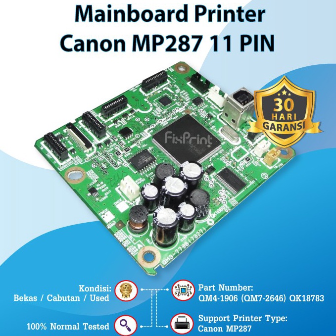 Sale Terbatas.. Mainboard Printer Canon MP287 Board Motherboard PCB Printer Pixma 287 Original Cabut