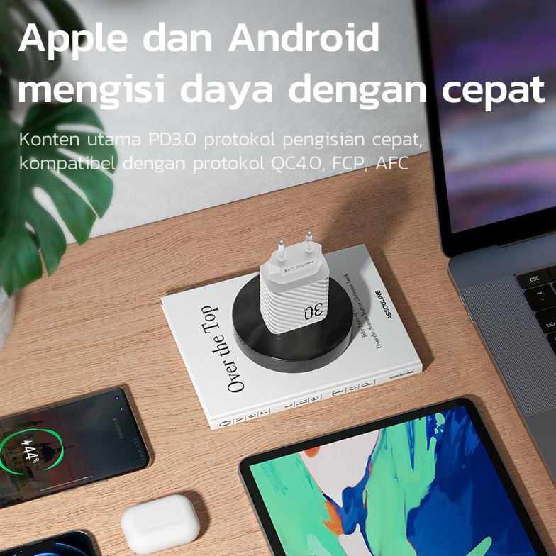Terbaru Basike Kepala Charger Fast Charging 30W Oppo Samsung Xiaomi Vivo Mobil Original Quick Charge