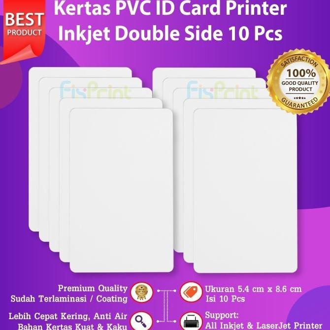 

,,,,,,,] 10 / 20 Pcs Blank PVC ID Card Polos 5.4 X 8.6 Cm Double Side Inkjet