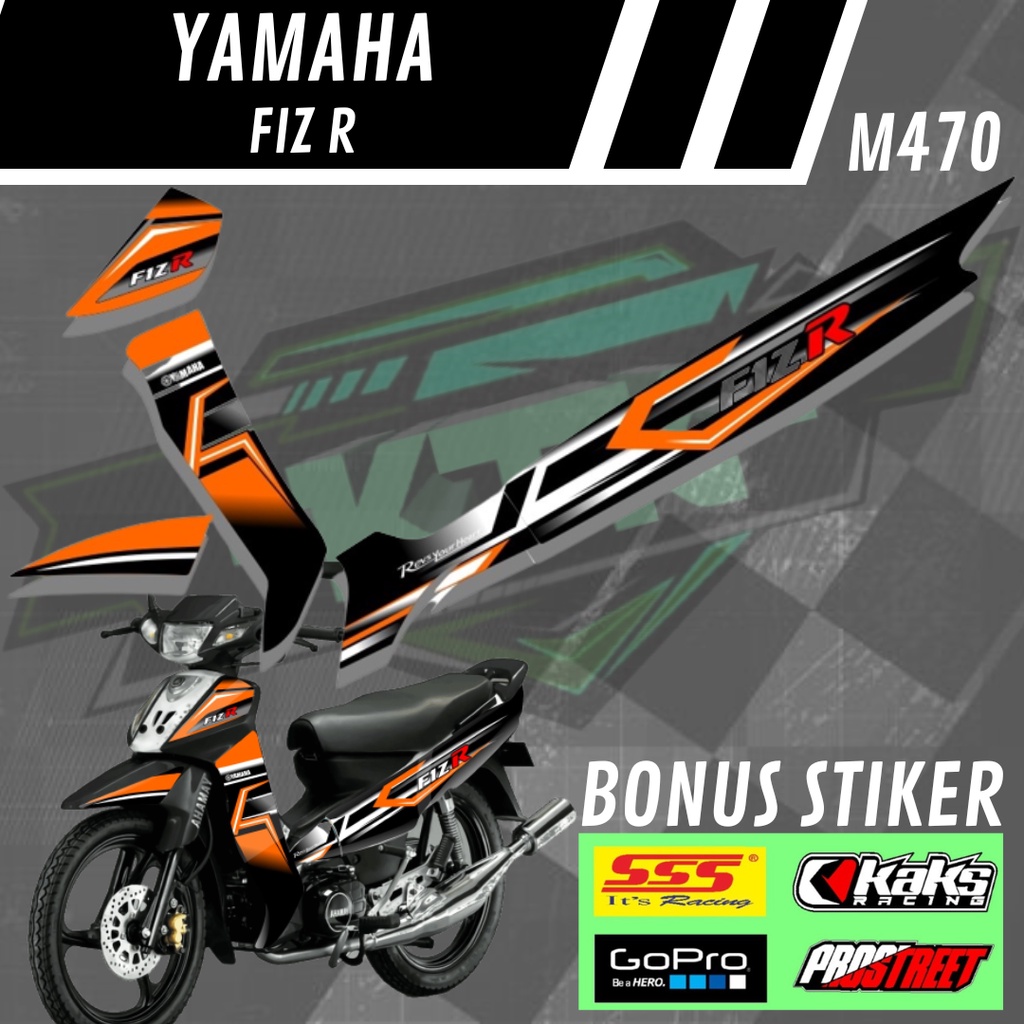 Lis Stiker Striping Variasi Aksesoris Motor Yamaha Fiz R M470 List Sticker Pelindung Bodi Decal Semi