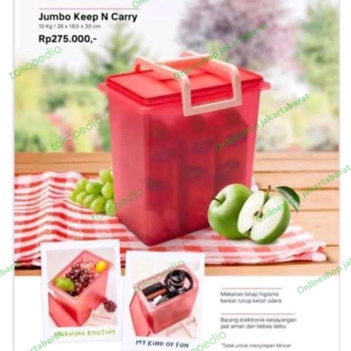 Best Seller Tupperware Jumbo Keep N Carry 10Kg Merah