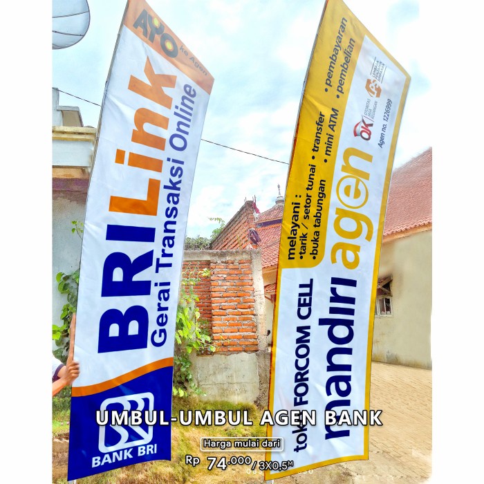 Bendera Spanduk Umbul Umbul Agen Bank Brilink Bni 46 Bca Mandiri Bjb Tantinseller