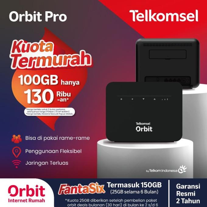 Telkomsel Orbit Pro Modem WiFi 4G High Speed Bonus Data 50GB