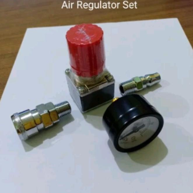 Air Regulator Kompresor Dengan Meteran Dan Coupler Set