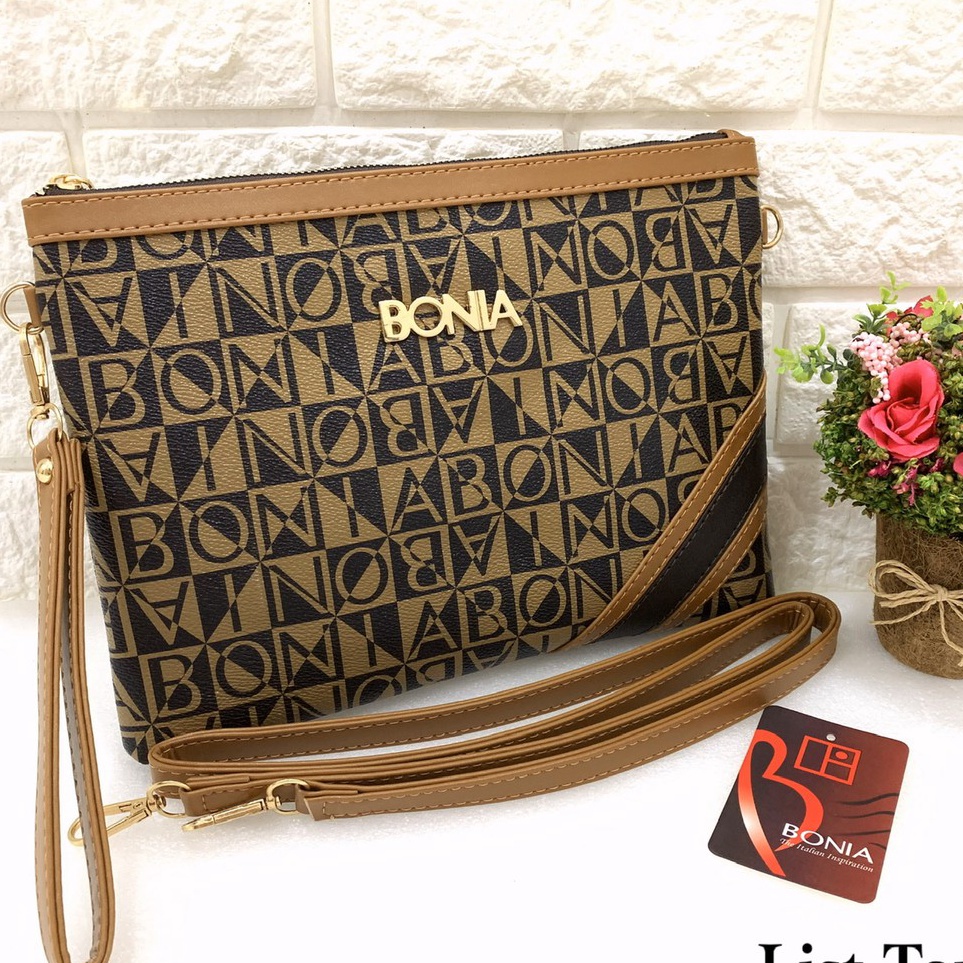 ➡Terlaris✣➵ PDNHJ Tas Batam BONIA LINE Super Premium Import Clutch selempang wanita sling bag strip F92 Ready
