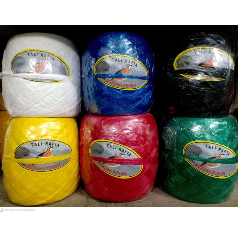 

42 Tali Rafia Cap Puyuh 1 Kg Warna Warni Merah Biru Hijau Hitam Putih Kuning 54