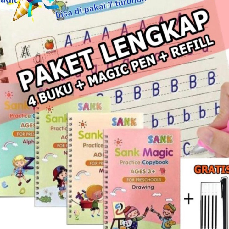 

➫Terkini 0M8GW Buku Sank Book Magic 1 Set isi 4 Buku Magic Book H74 Diskon