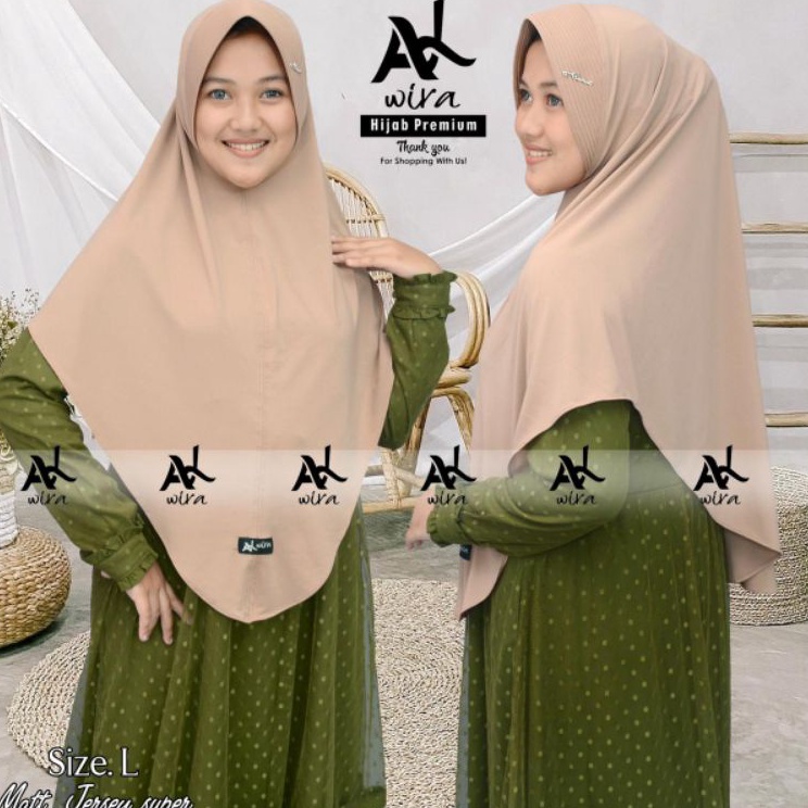 Terbaru 3.3 Alwira.outfit jilbab instan size L original by Alwira