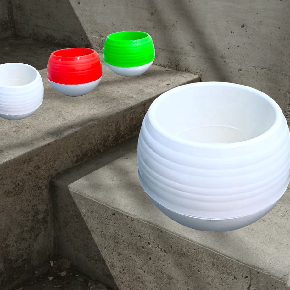 Pot bunga cantik, pot bola pot plastik putih size 25/pot bola sultan