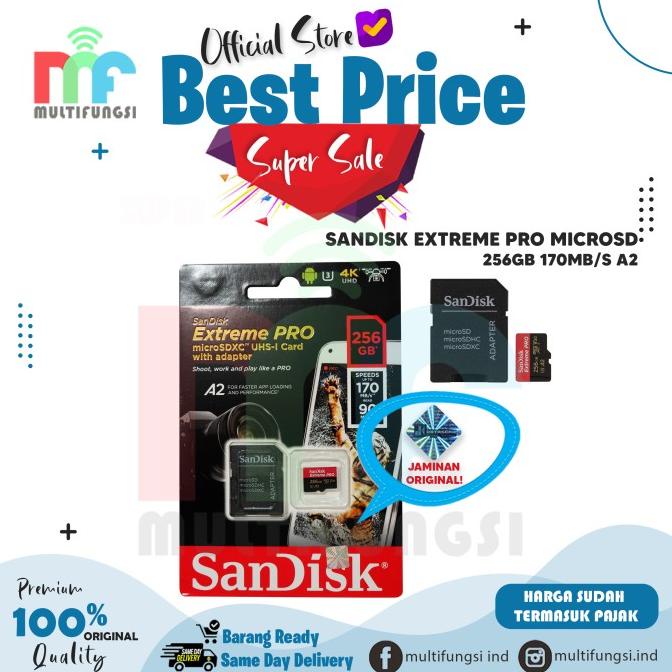 ORIGINAL SANDISK EXTREME PRO MICROSD 256GB 170MB/S A2 MICRO SD