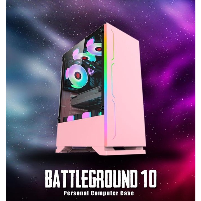Casing Simbadda BattleGround 10 PINK - ATX, mATX Tempered Glass