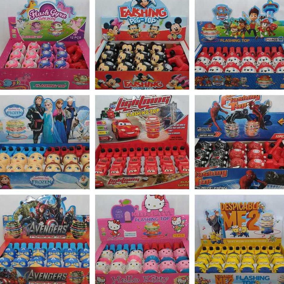 Gasing Karakter/Gasing Karakter lampu&musik Ready Stock