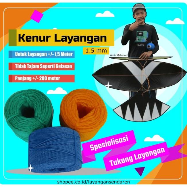 Terbaru Benang Kenur Tali Tambang Tampar Uk. 1,5 Mm Untuk Layangan  1,3 Meter -1,5 Meteran Erp