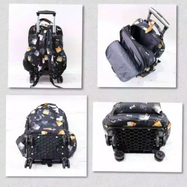 Tas Troli Ransel BARLEY 4 Roda Trolley Travel Bag Waterproof