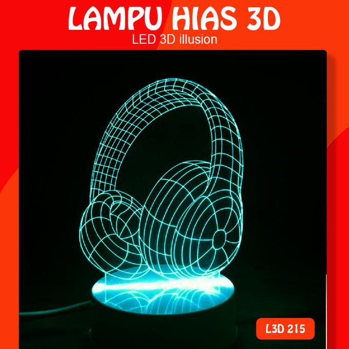 ~~~~~] Lampu Hias Akrilik 3D Airphone - Lampu Tidur Akrilik LED 3D - L3D215