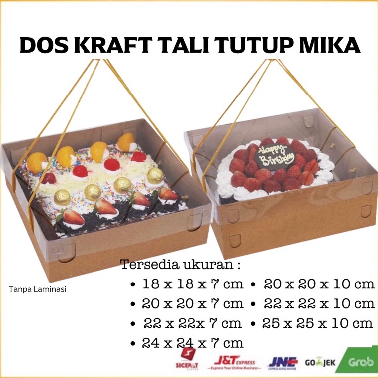 

7K6479 [ 10 PCS ] Dos KRAFT TALI TUTUP MIKA Tinggi 7CM & 10CM | Kardus Box Kotak Hampers Kue Diskon