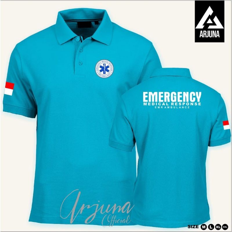 BAJU POLO KERAH EMERGENCY MEDICAL RESPONSE EMR AMBULANCE