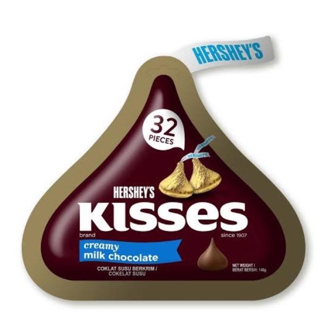 

\"\"\"\] HERSHEY'S Kisses Chocolate 146 Gr 32 Pcs - Milk Almond Cookies & Cream - creamymilkchoco