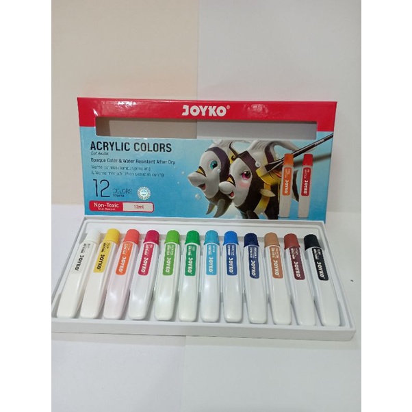 

JOYKO ACRYLIC COLORS 12ml x 12warna / pcs