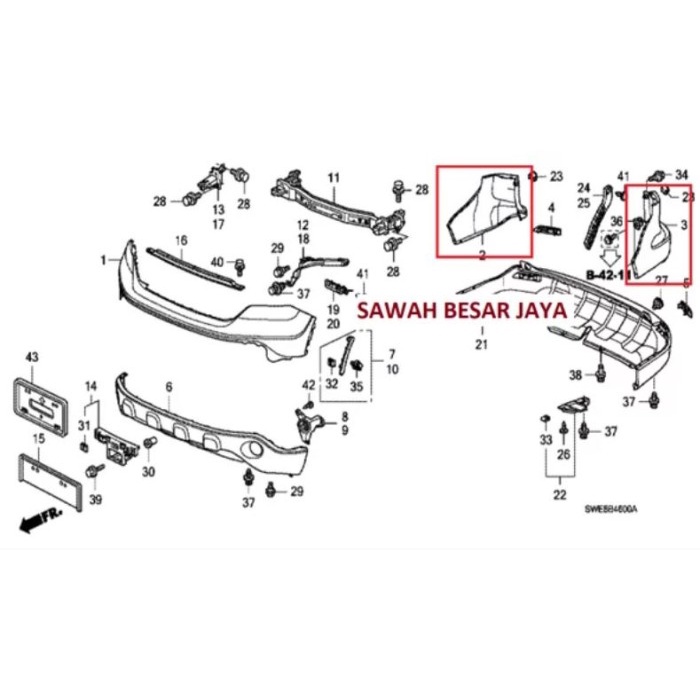 Bumper Bemper Samping Belakang Kanan Kiri CRV RE Gen 3 ORIGINAL