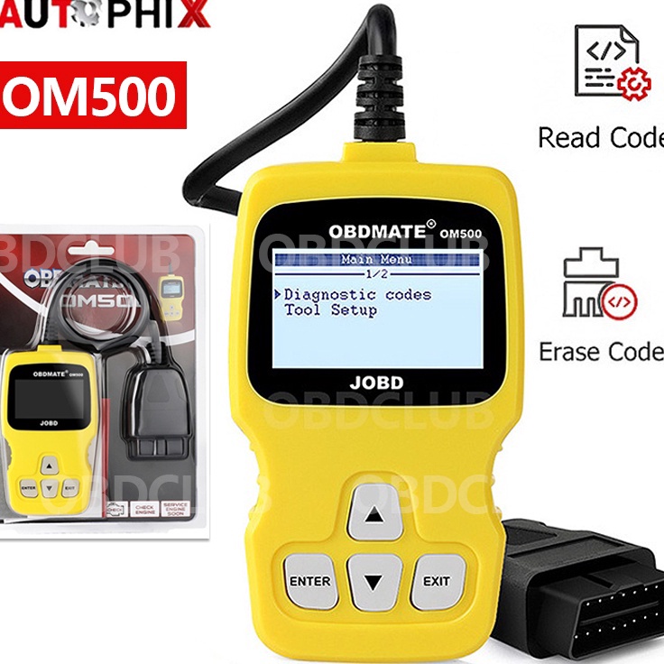 Kualitas Dijamin Autophix OBDMate OM500 OBD2 Scanner Car Scanner JOBD EOBD Full OBD Function Car Dia