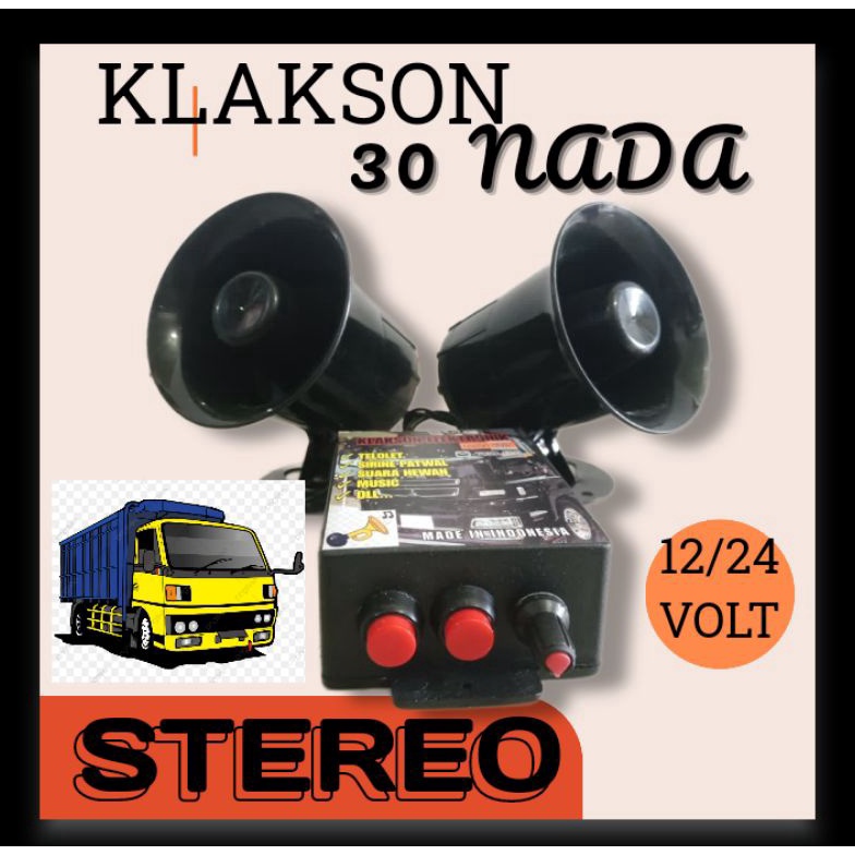 Stok Baru klakson telolet 12 volt 24 volt elektronik klakson mobil motor 123♖