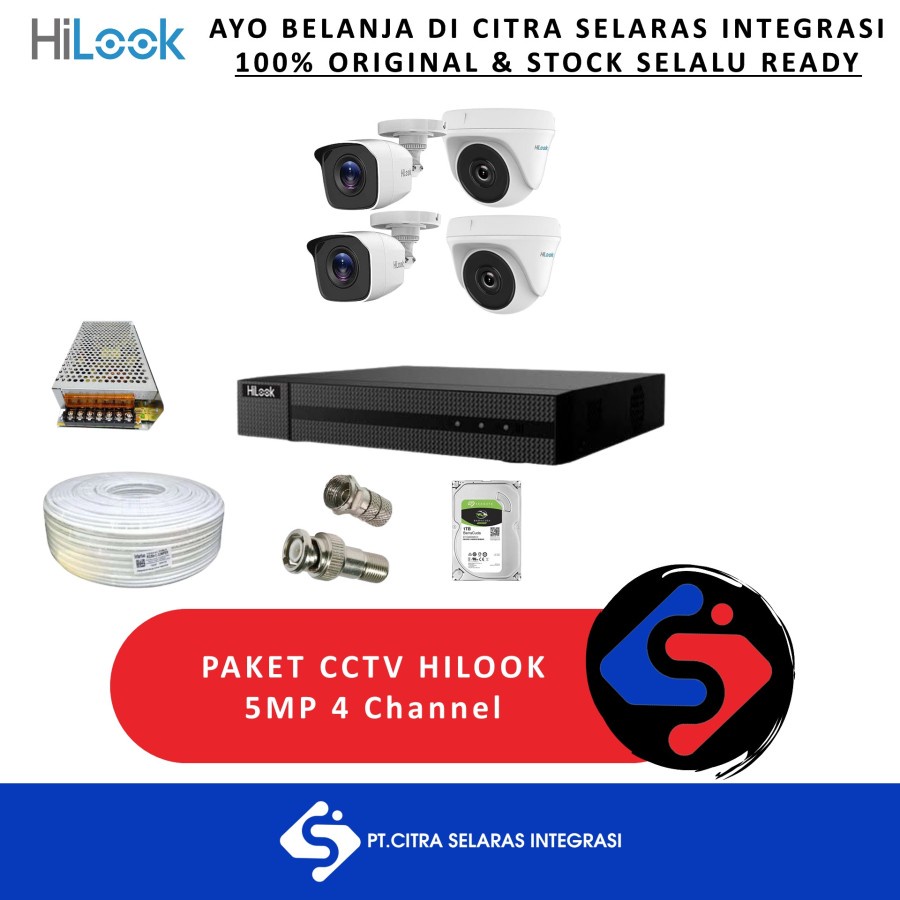 PAKET CCTV HILOOK 5MP 4 Channel