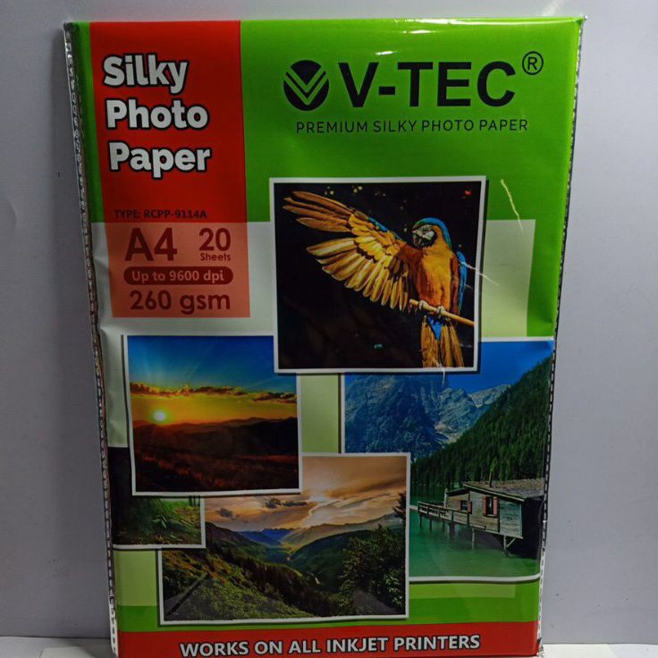 

➚Terkini✩ Q8C9J SILKY PHOTO PAPER 260 GSM A4/20LEMBAR V-TEC H54 ✵Ready Stock