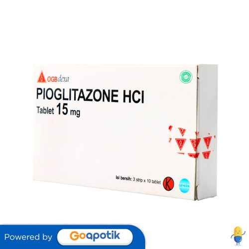 PIOGLITAZONE HYDROCHLORIDE OGB DEXA MEDICA 15 MG BOX 30 TABLET